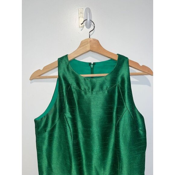 Alfred Sung Green Sleeveless A-Line Back Zipper & Pleated Skirt Women's Dress Si - Picture 5 of 9